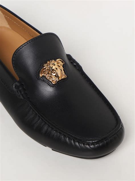 mocassini uomo versace nero|VERSACE .